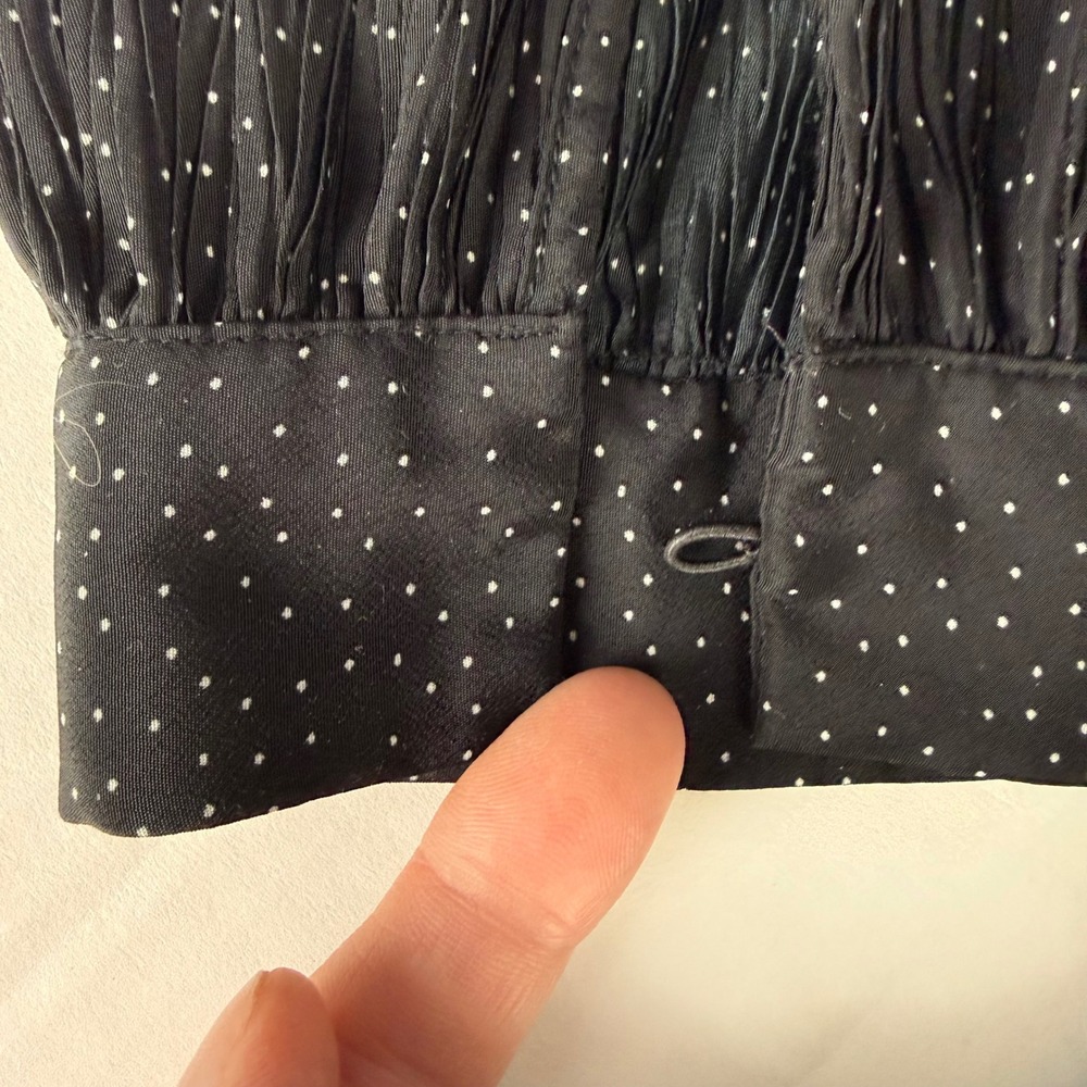 Zara Womens Black White Polka Dot Plisse Ruffle Tiered Mini Dress Size M - Picture 9 of 9